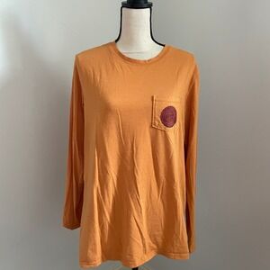 Shiner Bock Magellan Beer Tee Large Long Sleeve Shirt Orange Fish Gear Boyfriend